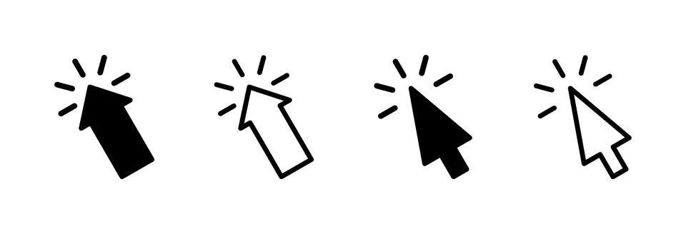 Click icon vector illustration. pointer arrow sign and symbol. cursor icon Illustrazione stock