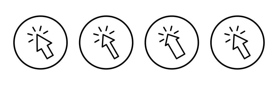 Click icon vector illustration. pointer arrow sign and symbol. cursor icon Stock Illustration