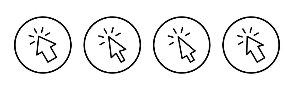 Click icon vector illustration. pointer arrow sign and symbol. cursor icon Stockillustratie