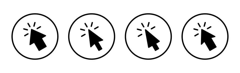 Click icon vector illustration. pointer arrow sign and symbol. cursor icon Illustrazione stock