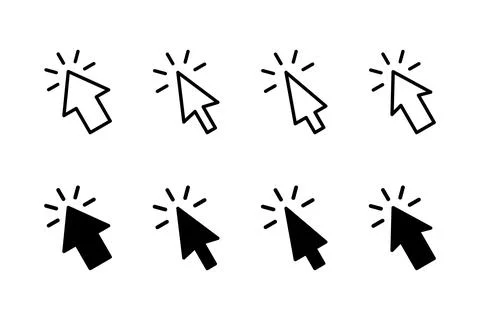 Click icon vector illustration. pointer arrow sign and symbol. cursor icon Stock Illustration