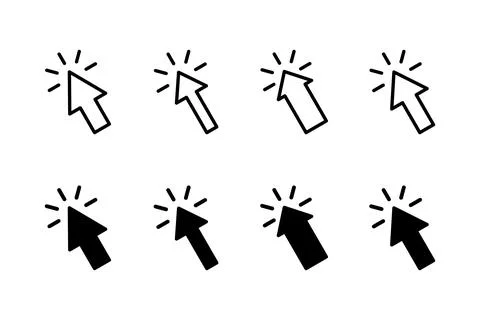Click icon vector illustration. pointer arrow sign and symbol. cursor icon Illustrazione stock