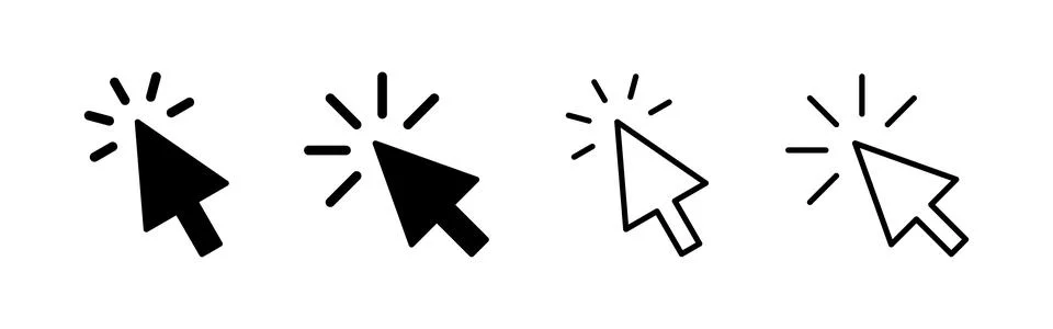 Click icon vector. pointer arrow sign and symbol. cursor icon Illustrazione stock