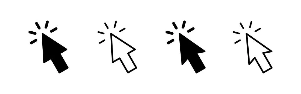 Click icon vector. pointer arrow sign and symbol. cursor icon Stock Illustration