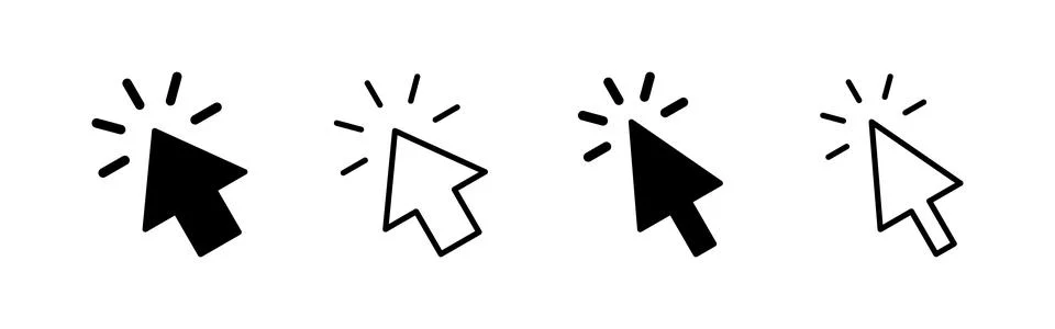 Click icon vector. pointer arrow sign and symbol. cursor icon Stock Illustration