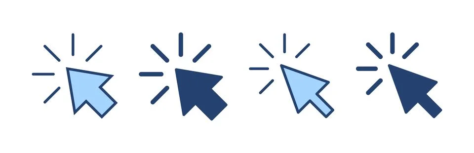 Click icon vector. pointer arrow sign and symbol. cursor icon Illustrazione stock