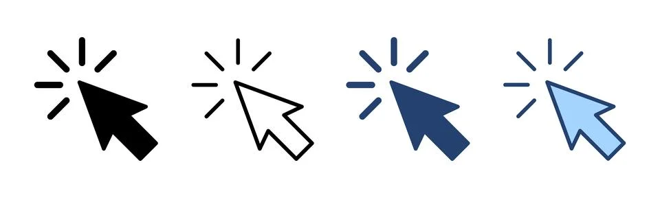 Click icon vector. pointer arrow sign and symbol. cursor icon Illustrazione stock