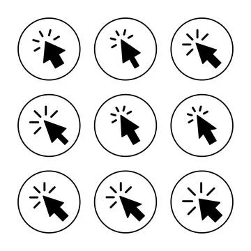 Click icon vector. pointer arrow sign and symbol. cursor icon 库存插图