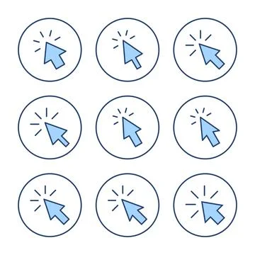 Click icon vector. pointer arrow sign and symbol. cursor icon Stock Illustration