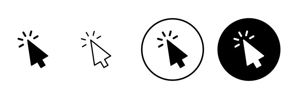 Click icon vector. pointer arrow sign and symbol. cursor icon Stock Illustration