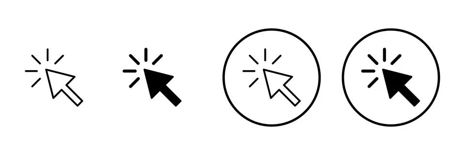 Click icon vector. pointer arrow sign and symbol. cursor icon Illustrazione stock