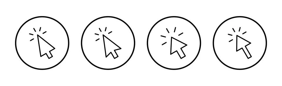 Click icon vector. pointer arrow sign and symbol. cursor icon Illustrazione stock