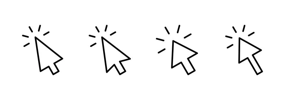 Click icon vector. pointer arrow sign and symbol. cursor icon 库存插图