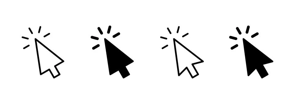 Click icon vector. pointer arrow sign and symbol. cursor icon Stock Illustration