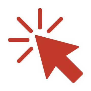 Click icon on white background. Illustrazione stock