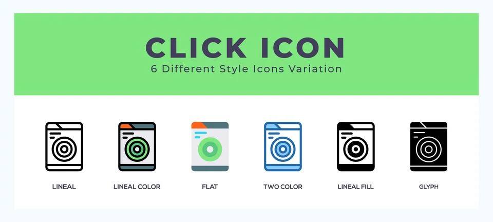 Click icons set. Different style of icons simple vector illustration. 스톡 일러스트
