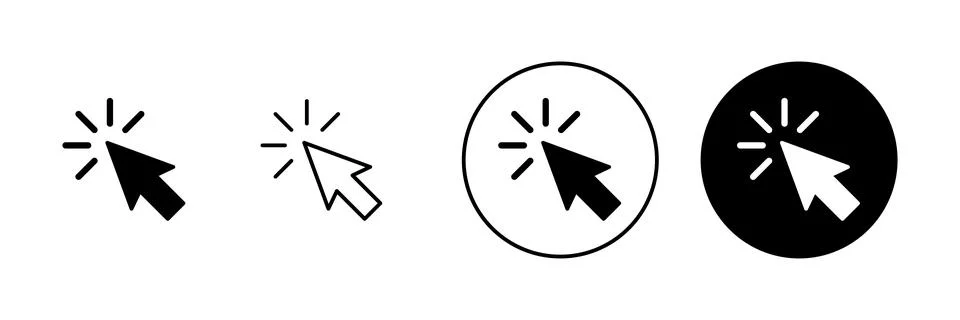 Click icons set. pointer arrow sign and symbol. cursor icon Illustrazione stock