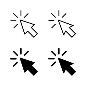 Click icons vector. pointer arrow sign and symbol. cursor icon Stock Illustration