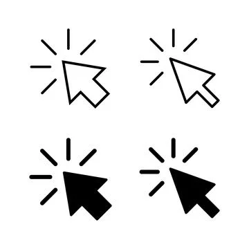 Click icons vector. pointer arrow sign and symbol. cursor icon 스톡 일러스트