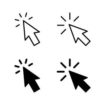 Click icons vector. pointer arrow sign and symbol. cursor icon 스톡 일러스트
