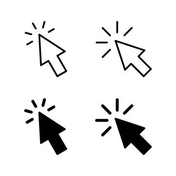 Click icons vector. pointer arrow sign and symbol. cursor icon Stock Illustration