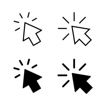 Click icons vector. pointer arrow sign and symbol. cursor icon 스톡 일러스트
