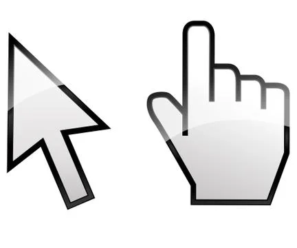 Click icons on white background Stock Illustration