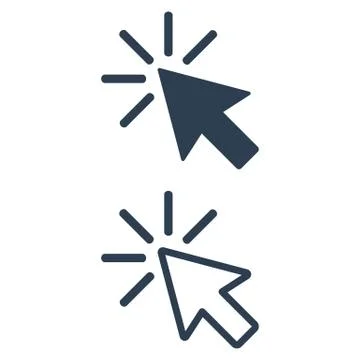 Click icons on white background. Stock Illustration