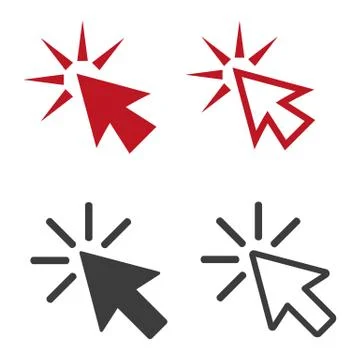 Click icons on white background. Stock Illustration