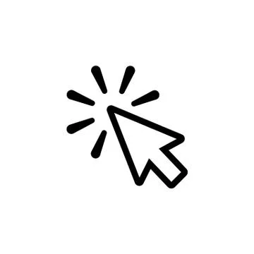 Click line icon in flat style. Click symbol Stock-Illustration