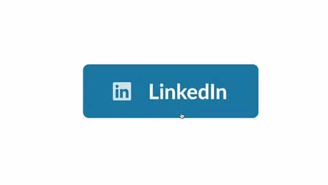 Click on LinkedIn button of the website. Digital Online platform Concept. 스톡 동영상 211932437