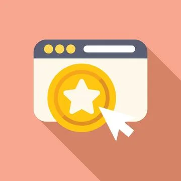 Click on loyalty web site prize icon flat vector. Service gift Illustrazione stock