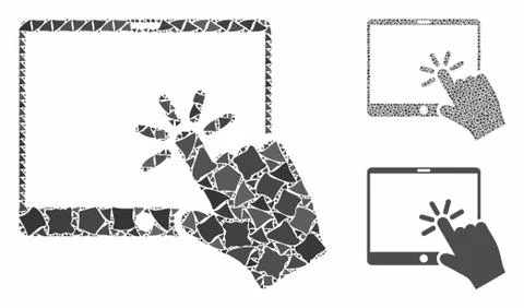 Click mobile tablet Mosaic Icon of Joggly Elements Stock Illustration
