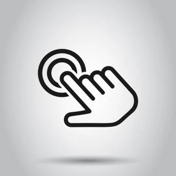 Click mouse icon in flat style. Pointer vector illustration on isolated backg Illustrazione stock