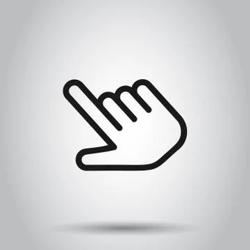 Click mouse icon in flat style. Pointer vector illustration on isolated backg Stock Illustration