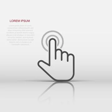 Click mouse icon in flat style. Pointer vector illustration on white isolat.. 스톡 일러스트