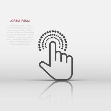 Click mouse icon in flat style. Pointer vector illustration on white isolat.. Illustrazione stock