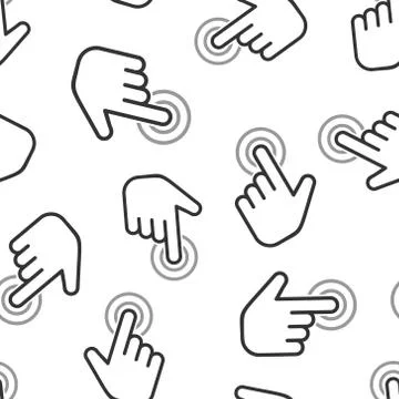 Click mouse icon seamless pattern background. Pointer vector illustration on  Illustrazione stock