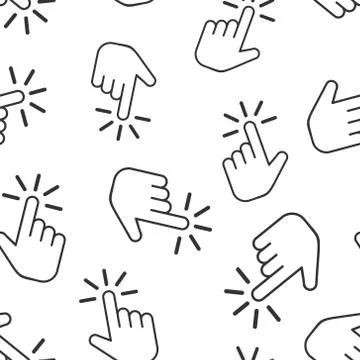 Click mouse icon seamless pattern background. Pointer vector illustration on  Illustrazione stock