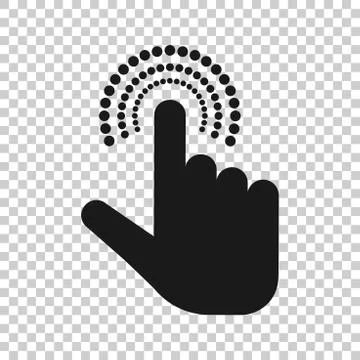 Click mouse icon in transparent style. Pointer vector illustration on isolate Illustrazione stock
