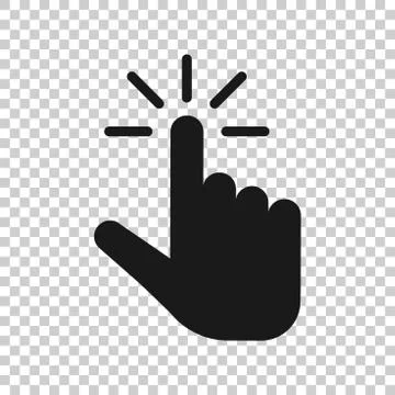 Click mouse icon in transparent style. Pointer vector illustration on isolate Illustrazione stock