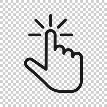 Click mouse icon in transparent style. Pointer vector illustration on isolate Stock Illustration