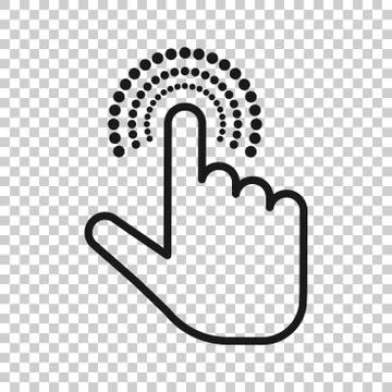 Click mouse icon in transparent style. Pointer vector illustration on isolate Illustrazione stock