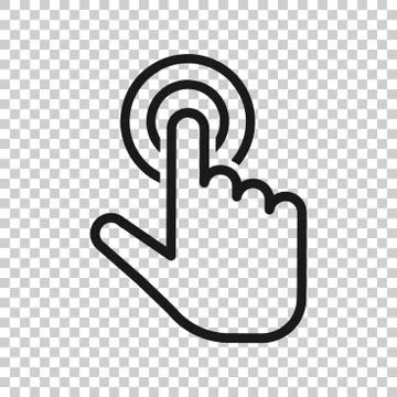 Click mouse icon in transparent style. Pointer vector illustration on isolate Illustrazione stock