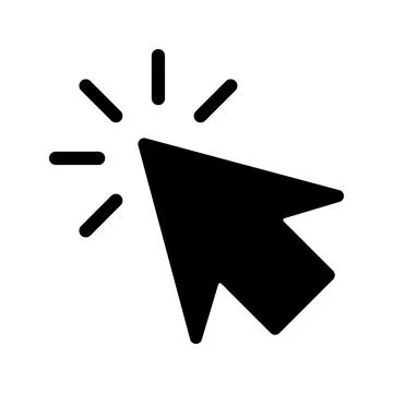 Click, mouse, pointer black icon. Illustrazione stock