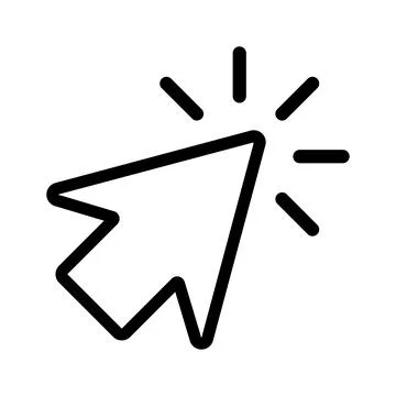 Click, mouse, pointer line icon. Illustrazione stock