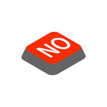 Click no button icon, isometric 3d style Stock Illustration