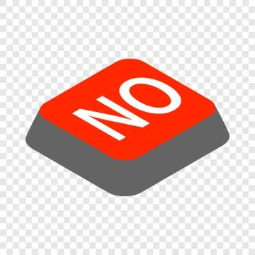 Click no button isometric icon Stock Illustration