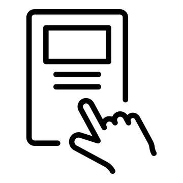 Click online tutorial icon outline vector. Video computer Stock Illustration