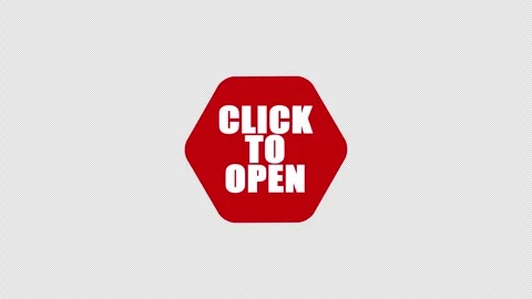 Click to Open red circular button animation Stock Footage 335906699
